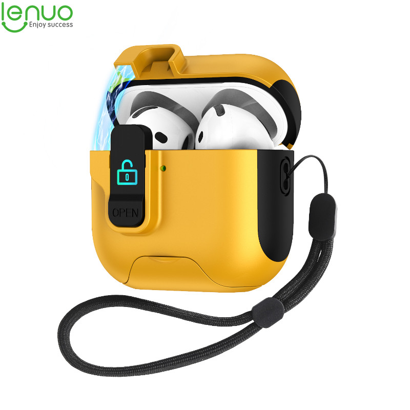 Hộp đựng tai nghe khóa Lenuo cho Airpods 4 anc Pro 2 3 1 Pro2 Vỏ