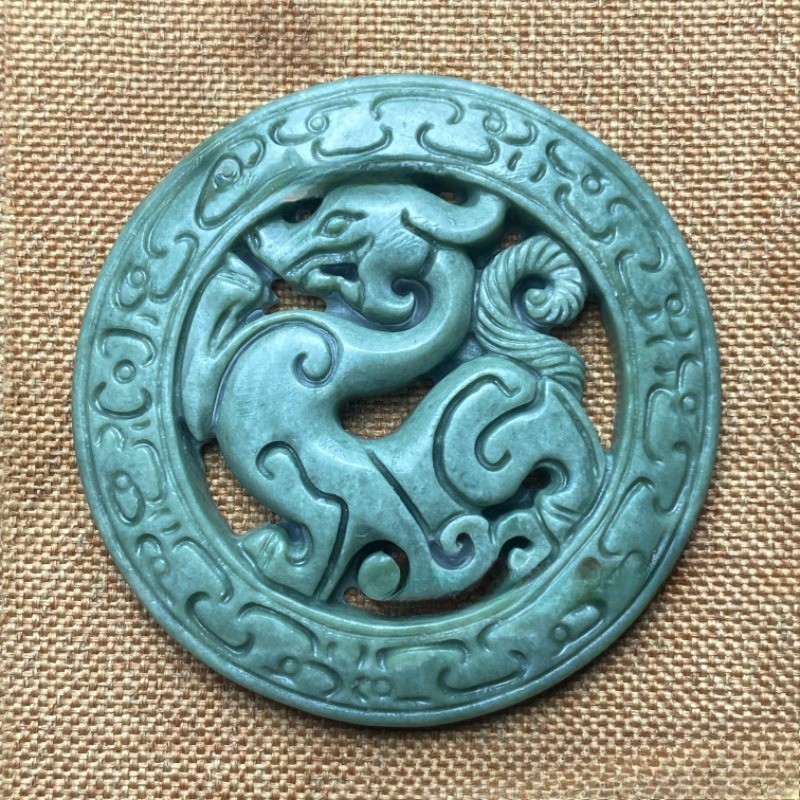 Mặt dây chuyền tự nhiên hình rồng và phượng hoàng, style quý châu - Phụ kiện thời trang cho hanfu