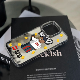 Ốp điện thoại biểu đồ phụ kiện Lego cho iPhone 16 / 15 / 14 / 13 / 12 / 11 / PRO MAX / MINI / PLUS / X / XR gương chống rơi và chống sốc Vỏ bảo vệ lỗ lớn