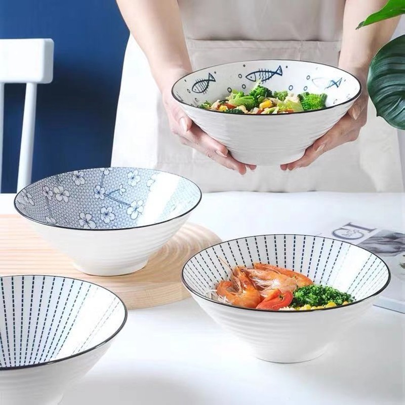 Tô sứ loe hoạ tiết hướng dương dùng cho gia đình đựng canh và nhiều món ăn ngon