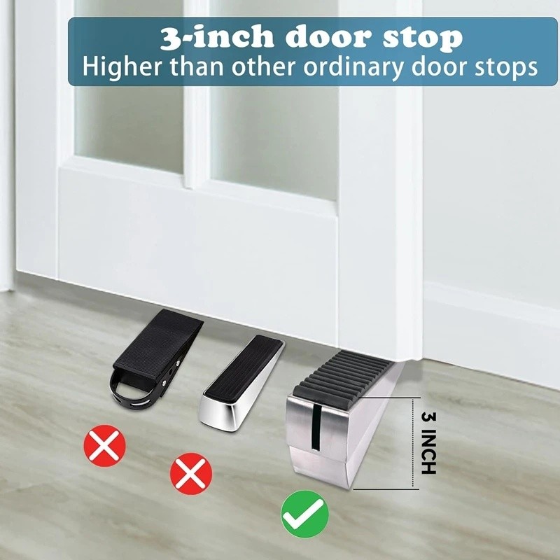 Nút chặn cửa hạng nặng Chặn cửa Nêm Nút chặn cửa cao cho đáy cửa, Bộ đồ chặn cửa có tải lò xo có thể điều chỉnh