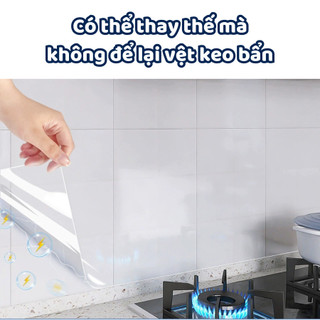 Decal dán bếp từ tính chống bám bẩn, Giấy dán tường trong suốt không dùng keo, dễ dàng vệ sinh