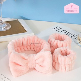 Bộ Băng Đô Cotton Đeo Đầu & Tay – Tiện Lợi Khi Rửa Mặt
