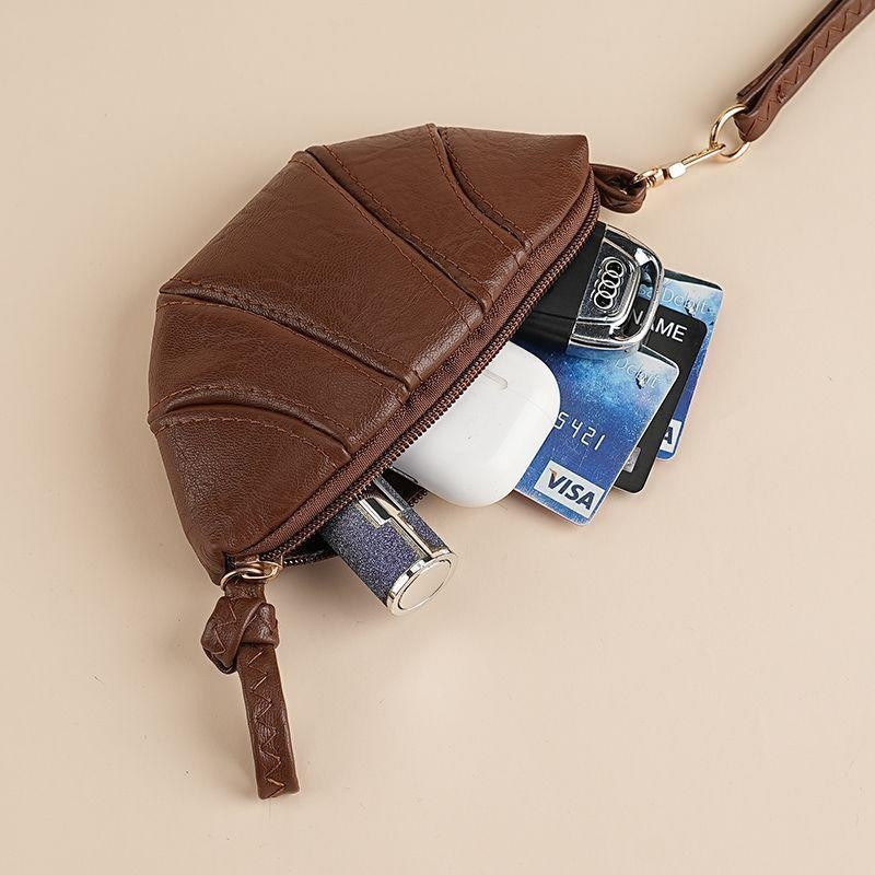 Túi Croissant 2025 Niche Mini Retro Túi Chìa Khóa Dây Ví Đựng Tiền Xu