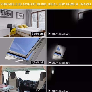 Portable Blackout Blind Blinds Window Thermal Insulated Easy to Stick Travel