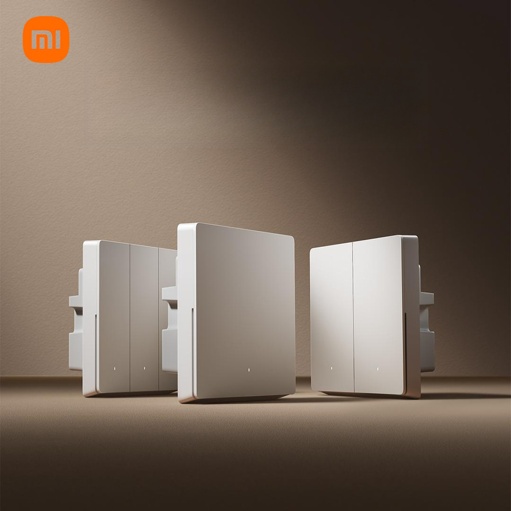Công tắc tường thông minh Xiaomi mới Single Double Triple Key Điều khiển kép Live & Neutral Line hoạt động cho ứng dụng đèn thông minh