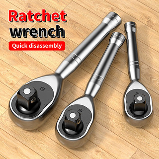 Cờ Lê Mini 2 Đầu Vuông 1/4-3/8-1/2 | 72 Răng Vặn Nhanh, Tháo Gỡ Tiện Lợi, Cán Ngắn Dễ Cầm