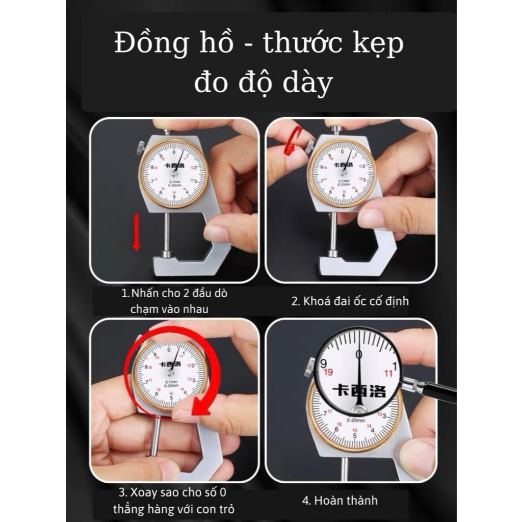 Thước đo độ dày da,đồng hồ đo độ dày thép,máy đo độ dày,thước kẹp ly,đồng hồ đo size,thước kẹp li cơ,kẹp đo độ dày da