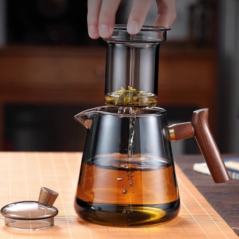 Ấm pha trà thủy tinh 650ml chịu nhiệt, dùng cho bếp điện, tách nước trà, dùng văn phòng gia đình
