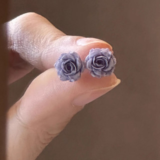 Bông Tai Hoa Đơn Giản Bông Tai Hoa Hồng Fuchsia Thiết Kế Niche Sense Mori Phong Cách Bông Tai Nhỏ