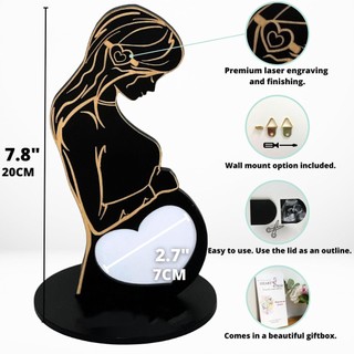 dấu hiệu chân đế siêu âm cho bé Khung ảnh siêu âm DIY thủ công Gia đình thủ công siêu âm bằng gỗ cho béKỷ vật mang thai