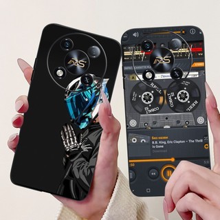 Dành Cho Itel RS4 4G S666LN Vỏ Sang Trọng Matel Hoạt Hình Silicon Mềm Màu Đen Vỏ Bảo Vệ Cho Itel RS4 2024 RS 4 Vỏ Điện Thoại