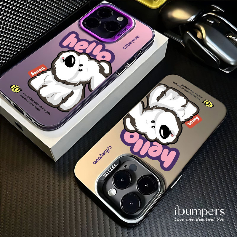 ibumpers Ốp Điện Thoại iPhone Họa Tiết Con Chó Con Dễ Thương Quyến Rũ Cho IPhone 16 15 14 12 13 11 Pro Max IP 7 8 Plus X XS XR Ốp Lưng IMD Cứng Và Nhẵn