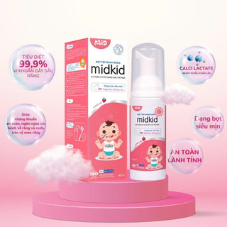 Kem đánh răng cho bé dạng bọt siêu mịn Midkid hữu cơ, lành tính, chống sâu răng - Chai 60ml