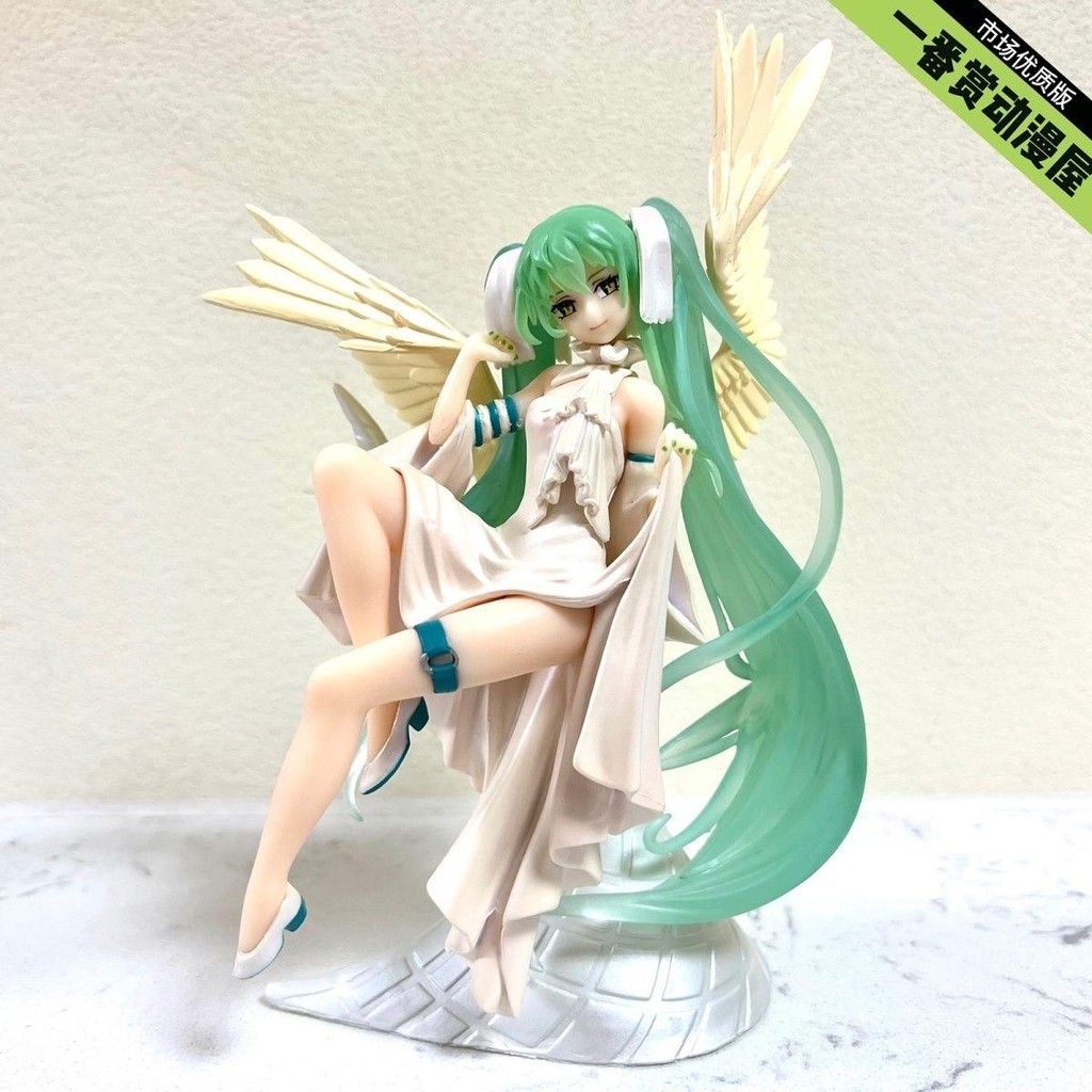 TENITOL Hatsune Miku Light Angel Lady Hai Chiều Đẹp Cô Gái Hình Anime Máy Tính Để Bàn Trang Trí Mô Hình