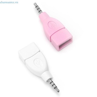 Charmantcc1 Bộ Chuyển Đổi USB 2 0 Nữ Sang 3 5 Mm Nam AUX Cắm Xe Ô Tô Jack