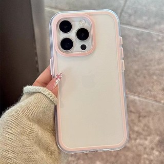 Ốp Điện Thoại Ốp Lưng Acrylic Trong Suốt Mờ 3 Trong 1 Màu macaron Ốp Lưng Điện Thoại Cho iPhone 16 15 14 13 12 11 Pro Max 14 15 16 Plus