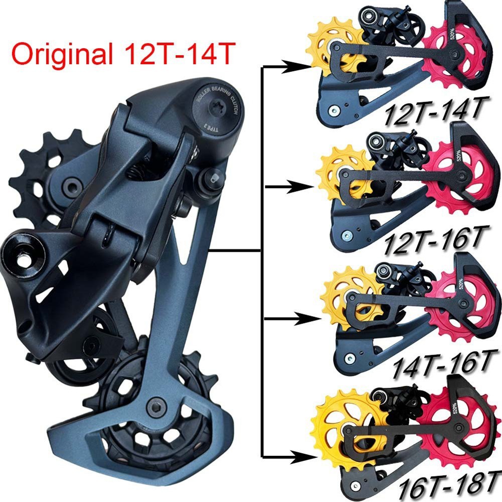 [Smellshi] 10-18T Xe Đạp Phía Sau Mech Derailleur Ròng Rọc Bánh Xe Mang Đường Cho Xe Đạp Lai