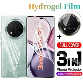 3in1 Mặt Trước Mặt Sau Full Cover Bảo Vệ Hydrogel Phim Cho Huawei Honor X9D X9c X9b X9a X 9A HonorX9C 5G Phía Sau Ống Kính Camera Mềm Bảo Vệ Màn Hình Bảo Vệ Cho Honor X9C Thông Minh 5G