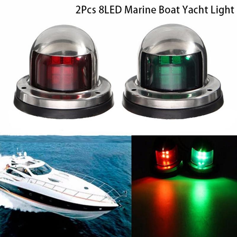 Tmoy 2x Thuyền Hàng Hải Thép Không Gỉ Đèn LED Điều Hướng Đỏ & Xanh Đèn Du Thuyền TCVN