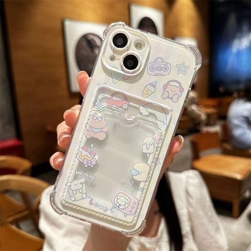 Ốp Lưng Điện Thoại Samsung Galaxy A55 5G A54 A53 A35 A34 A52 A15 A14 A23 A24 A04 A04E A05 A05S A33 A51 A71 A50 A50S Shell INS Phim Hoạt Hình Hàn Quốc Gấu Thỏ Thẻ Ảnh Ví