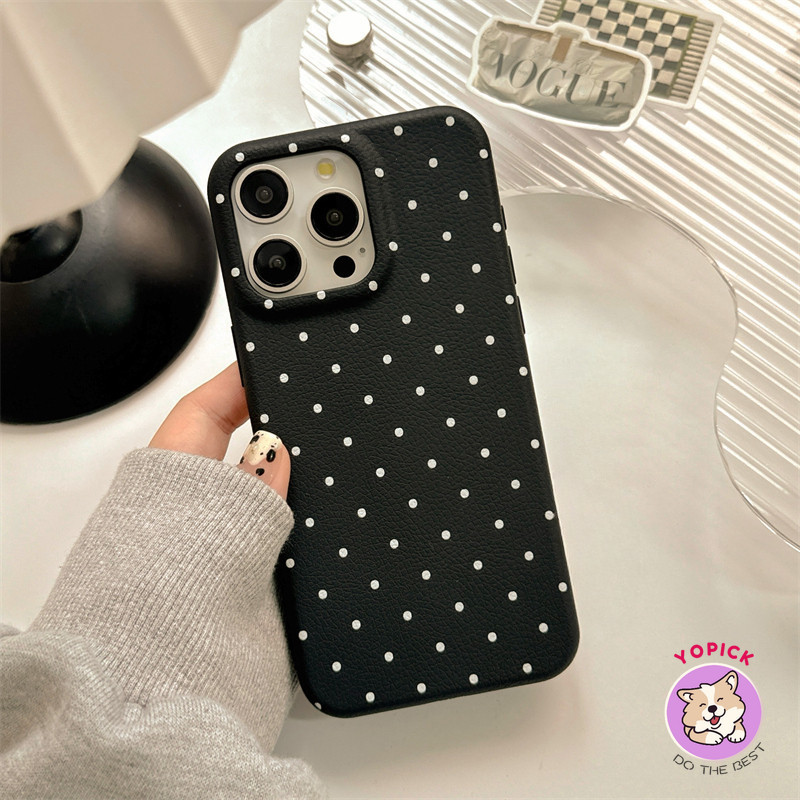 Ốp điện thoại chấm bi màu trơn cho IPhone 16 16Pro 16Plus 11 12mini 13Pro Max 14Plus 15Pro XR XS Max 7 8 Plus SE2020 Vỏ điện thoại hoạt hình cho IPhone 16Pro Max Girl LZW