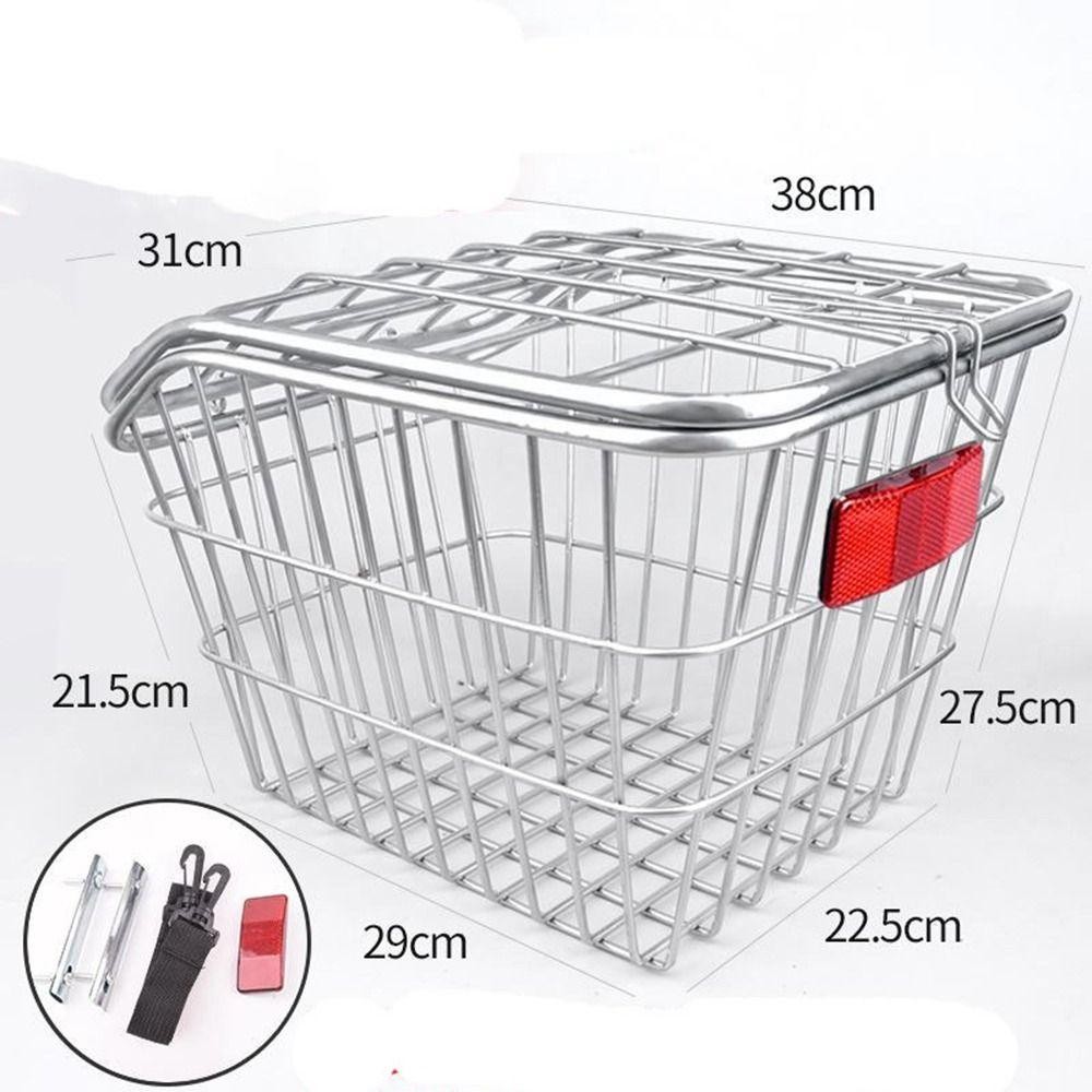 Giỏ xe đạp leo núi HOBBYIN - Điều Chỉnh Bằng Kim Loại, Màu Đen/Bạc - Dễ Lắp Đặt Cho Xe Gấp