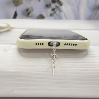 Điện Thoại Di Động Chống Bụi Cắm Hợp Kim DIY Mini Retro Sword Mặt Dây Chuyền Điện Thoại Di Động Trang Trí Chống Bụi Cắm