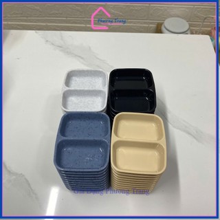 Combo 5 Khay Nước Chấm 2 Ngăn (9 x 7cm) Nhựa Melamine nhiều màu - Phương Trang
