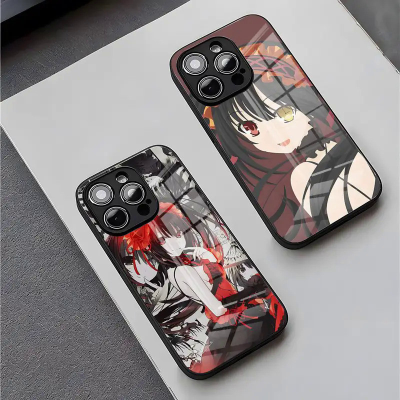 BK-1 Date a live Tokisaki Kurumi Anime Ốp Lưng Điện Thoại iPhone 17,15 Pro Max 14 Plus 12 Mini 11 13 X XR XS 8 7 Plus SE Kính Cường Lực Mặt Sau