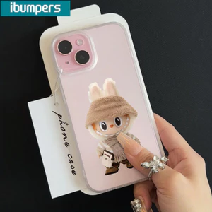 ibumpers Ốp Lưng iPhone Hàn Quốc Dễ Thương Labubu in hình Ốp Điện Thoại TPU Trong Suốt Mềm nhám mờ Chống Sốc Chống Bẩn Cho Iphone 16 15 14 12 13 11 Pro Max IP 7 8 Plus X XS XR