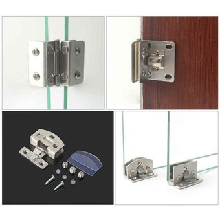 Bản lề inox cho cánh tủ kính dạng kẹp không khoét lỗ ALINE