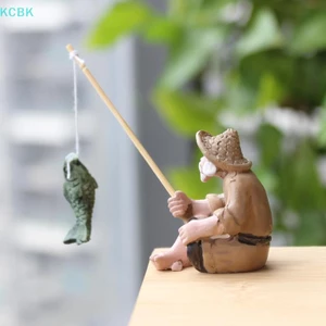 Câu Cá Ông Già Nhựa Hình Tượng Trang Trí Sân Vườn Micro-Landscape Thủ Công Sân Vườn [BK]