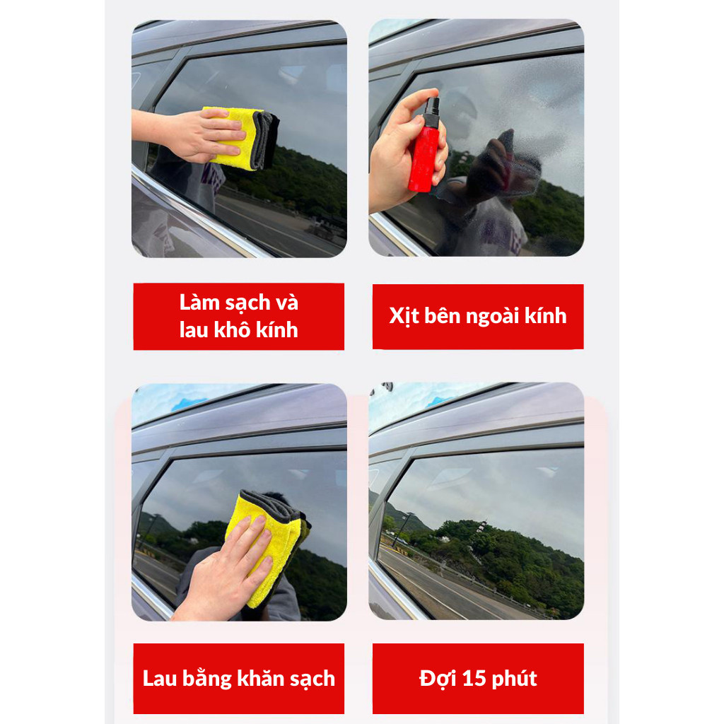 Kính ô tô chất kỵ nước ngày mưa gương chiếu hậu ô tô phun nước cửa sổ ô tô kính chắn gió kỵ nước