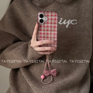 Ốp lưng điện thoại iPhone 16 phong cách Hàn Quốc Instagram kẻ sọc màu hồng ngọt ngào bán trong suốt Ốp lưng Apple 15Promax mới 14Pro 13 cho nữ