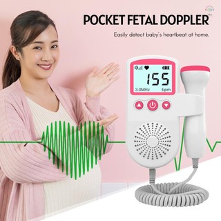 Máy theo dõi nhịp tim Doppler cho thai nhi dành cho bà bầu 50-230BPM Phạm vi đo 3 MHz Máy dò nhịp tim tiêu điểm với màn hình LCD Kích thước bỏ túi