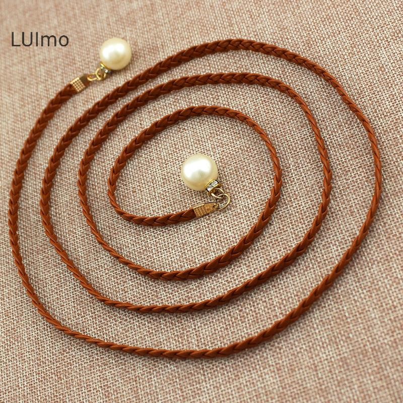 Thắt lưng thun nữ LUImo có trang trí ngọc trai mô phỏng, SBS 60-100 cm