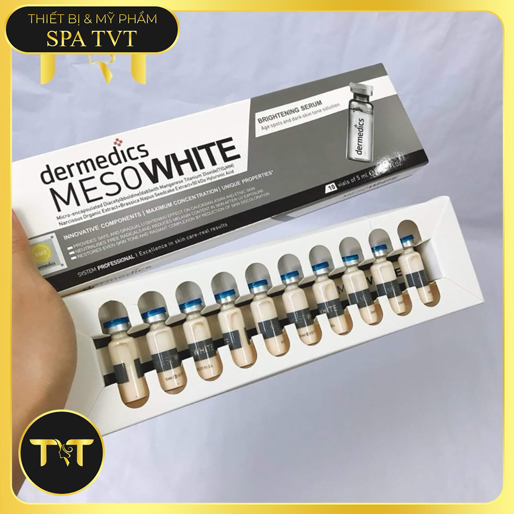 Cấy Phấn Mesowhite, Cấy Phấn Meso White Hàn Quốc, Giúp Da Trắng Mịn, Đều Màu HỘP 10 LỌ X 5ML