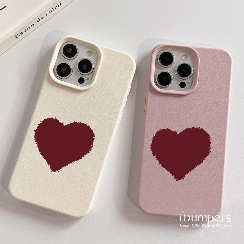 ibumpers Ốp Điện Thoại iPhone Họa Tiết Trái Tim Phong Cách Đơn Giản Cho IPhone 16 15 14 12 13 11 Pro Max IP 7 8 Plus X XS XR Ốp Lưng Mỏng Silicon Mềm Da Họa Tiết