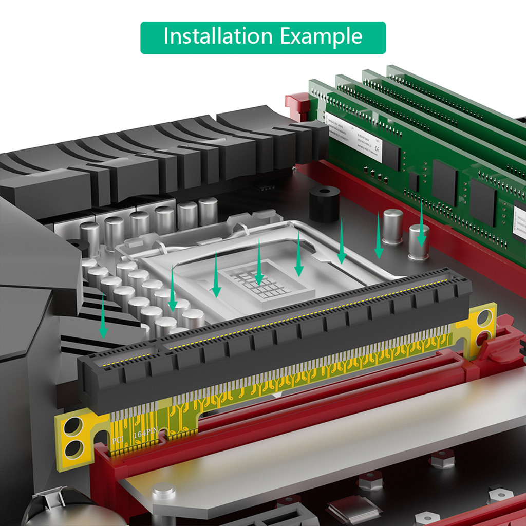 Bộ chuyển đổi thẻ nâng mở rộng JMT PCI-E 1X đến 16X Nam sang Nữ Cardf mở rộng cho Card đồ họa Thiết kế bảng PCB 4 lớp