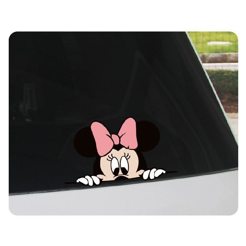 Nhãn dán Mickey Minnie chống nước cho xe hơi, xe máy, tường, tủ lạnh NIEZ