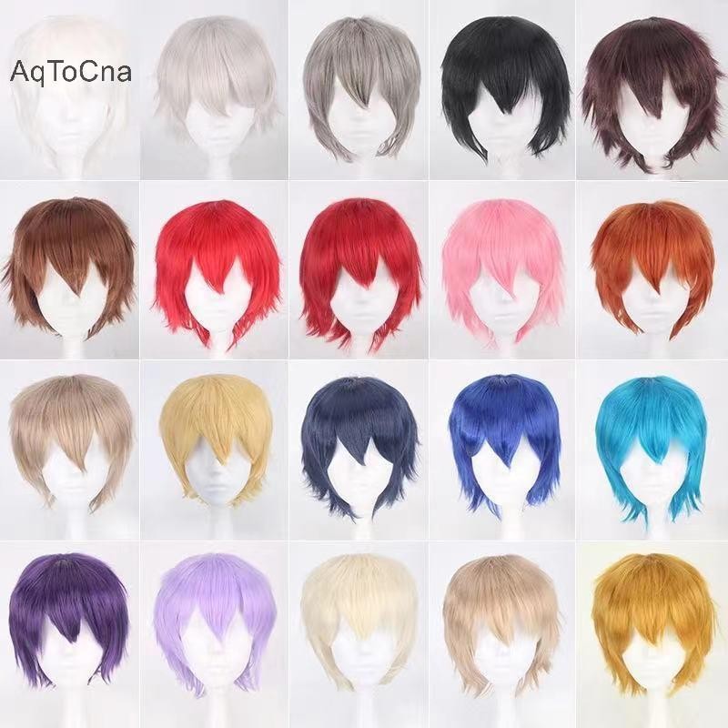 Aqtocna Đa Năng Tổng Hợp Nhiều Màu Sắc Ngắn Tự Nhiên Cosplay Tóc Giả Nam Tóc Kiểu Tóc Nối Tóc HGVN