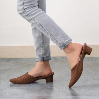 Xăng đan Mũi Nhọn ASDFGER, Dép Gót Thấp Chống Trơn Trượt Chống Trơn Trượt, Giày Mùa Hè Cổ Điển Mùa Hè