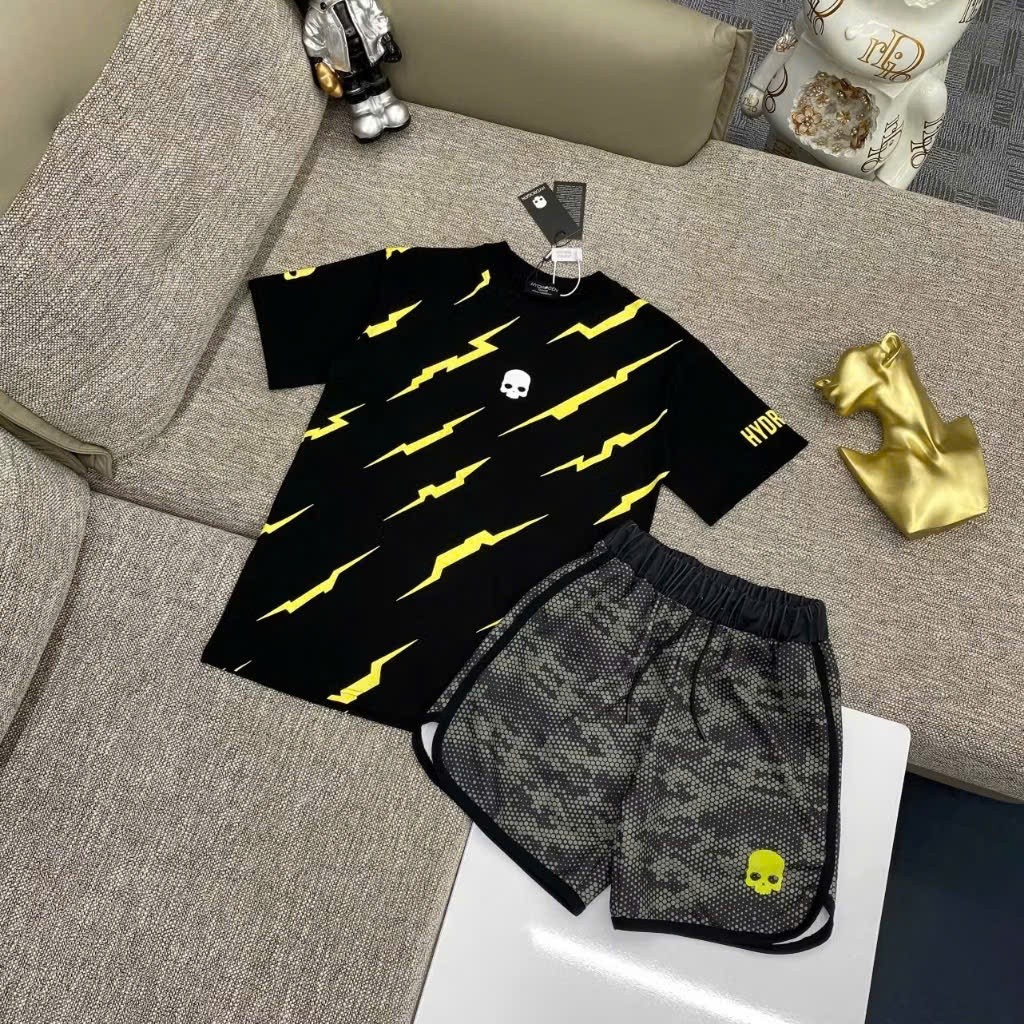 Set Quần Áo Hydrogen Tia Sét Vàng KCloset Bộ Áo Quần Thể Thao Dày Dặn Dáng Rộng Nam Nữ NA750