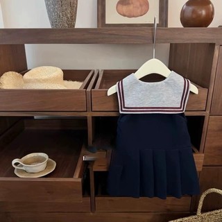D455-[tomnaukid] Đầm Polo viền Thuỷ thủ cho bé gái size từ 8-30Kg