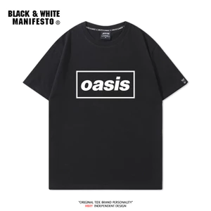 Oasis Oasis Ban Nhạc In Hình Áo Thun Nữ Tay Ngắn Nam Nữ Cotton Nguyên Chất Retro Rock Rời Đáy Thường Ngày Xu Hướng Mùa Hè