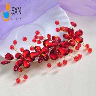 Pha Lê Ngọc Trai Hoa Đầu Trắng Lá Ngọc Trai Cưới Phụ Kiện Tóc Cưới Băng Đô Tóc Trang Sức