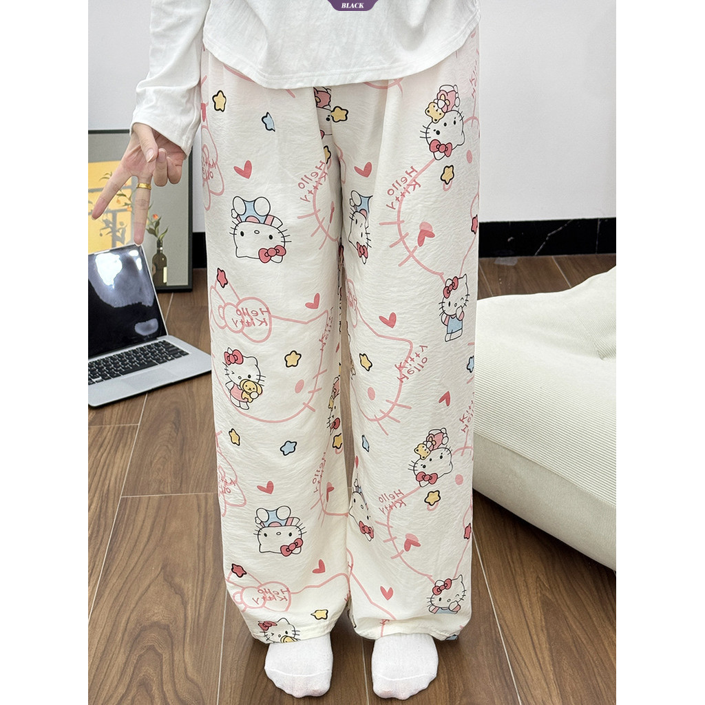 Mùa hè Mới Đầu Lớn Hoạt Hình Hello Kitty Pyjama Quần Nữ Phiên Bản Hàn Quốc Quần Nhà Giải Trí [BL]