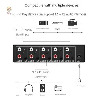 Bộ chia âm thanh TWE 1 trong 4 ra L / Aux Bộ chia âm thanh nổi 1X4 Bộ phân phối âm thanh cho PC DVD Loa Splitte VN