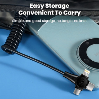 Cáp lò xo USB Elough 3in1 cho điện thoại di động Dây cáp sạc Micro USB Type C